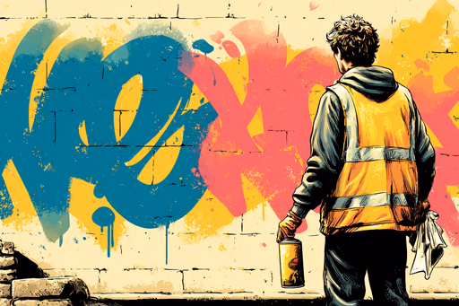 LFG volunteer cleaning graffiti